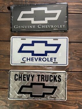 4 Chevrolet Metal License Plate